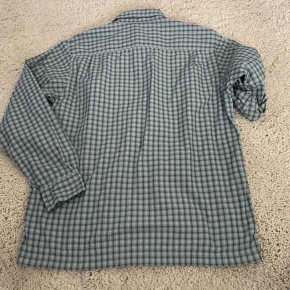 LL Bean Shirt Mens Medium Roll-Up Sleeve 100% Nylon Plaid Pockets Lightweight - Picture 5 of 6